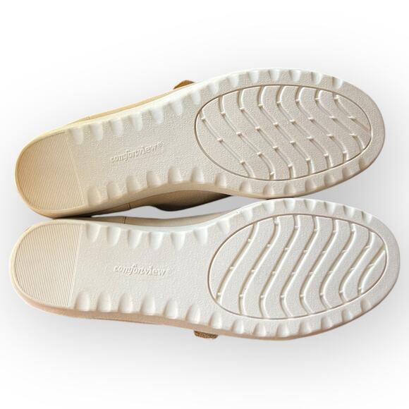 Comfortview Noemi Beige Faux Nubuck Comfort Slip-on Monk Strap Loafer Size 9.5WW - Picture 10 of 15